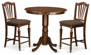 3 Pc Dining Counter Height Set - Kitchen Dinette Table, 2 Counter Height Stool