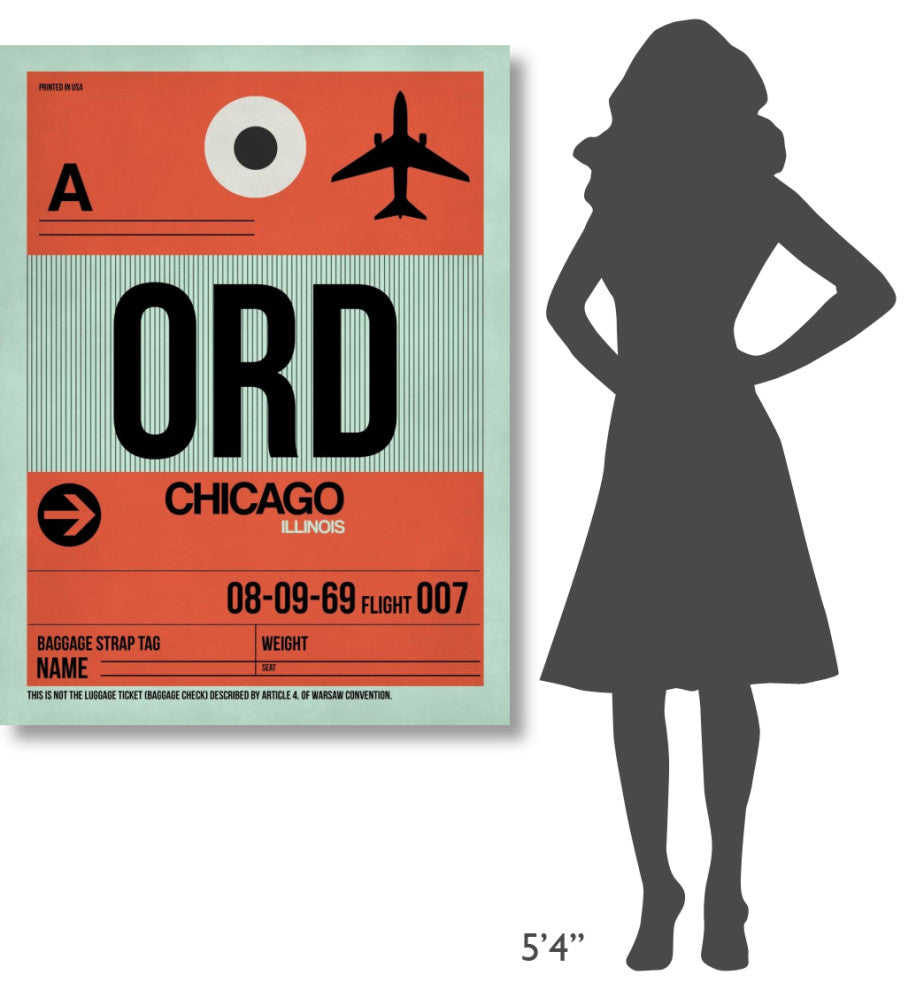 "ORD Chicago Luggage Tag 2" Fine Art Print