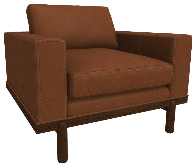 Cantor Leather Chair, Finish Shown: Pumpernickel, Leather Shown: Amber