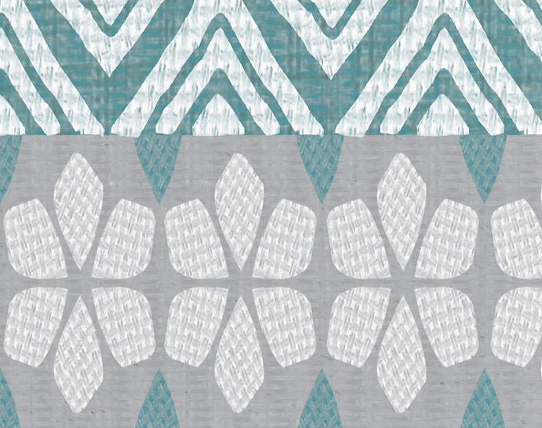 FairIsle, Geometric Print Hand Towel, Blue, 18 x 30"