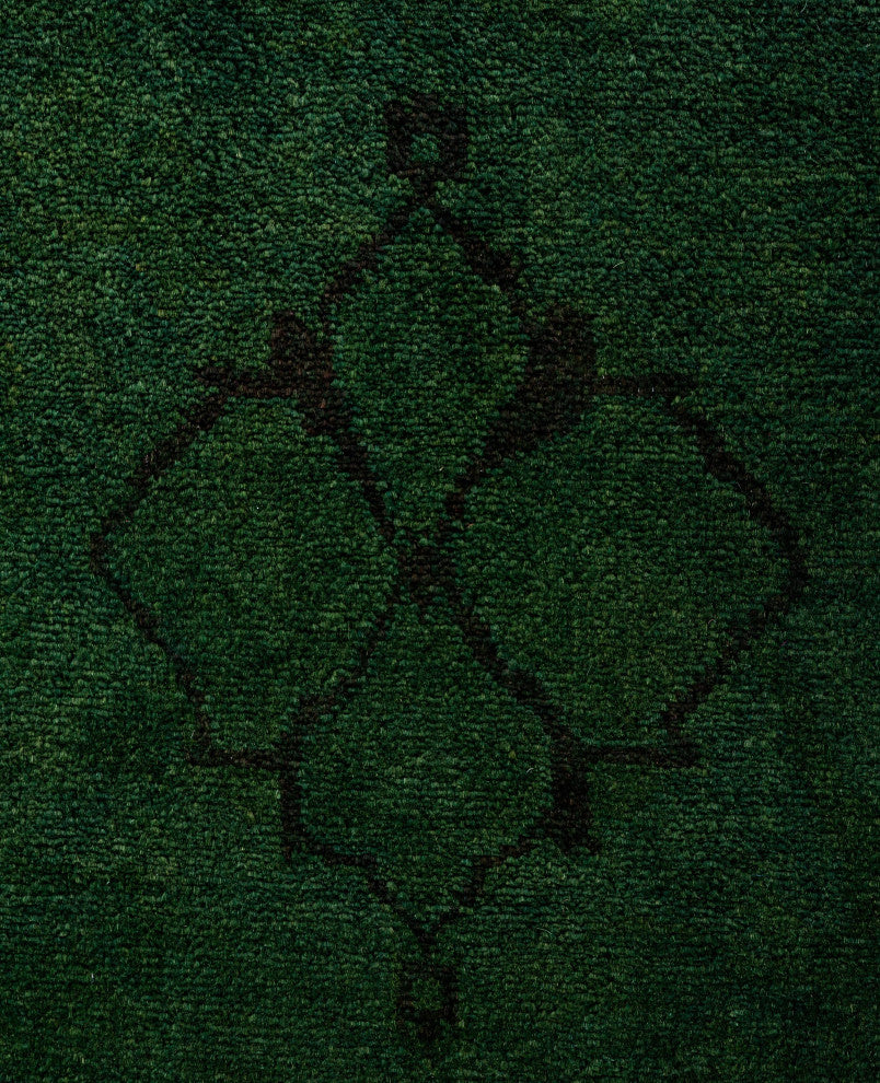 Overdyed One-of-a-Kind Hand-Knotted Area Rug Green, 6' 2" x 9' 4"