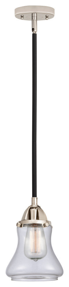 Bellmont Mini Pendant, Black Polished Nickel, Clear, Clear