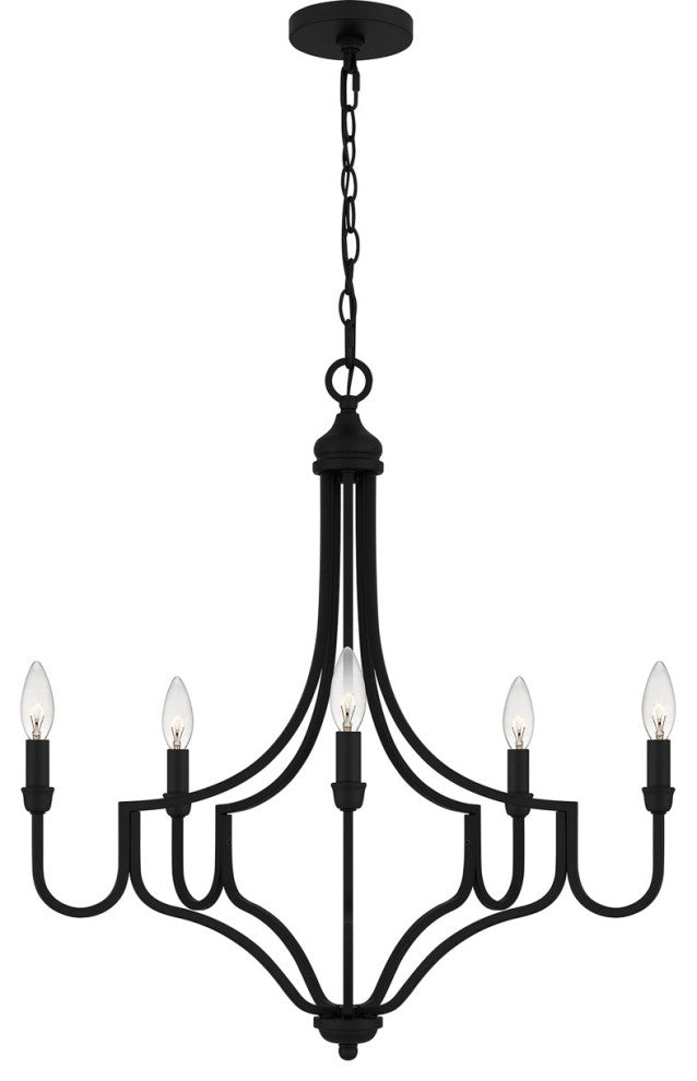 Quoizel MAB5026MBK 5-Light Chandelier, Mabel