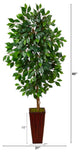 5'' Ficus Artificial Tree, Bamboo Planter