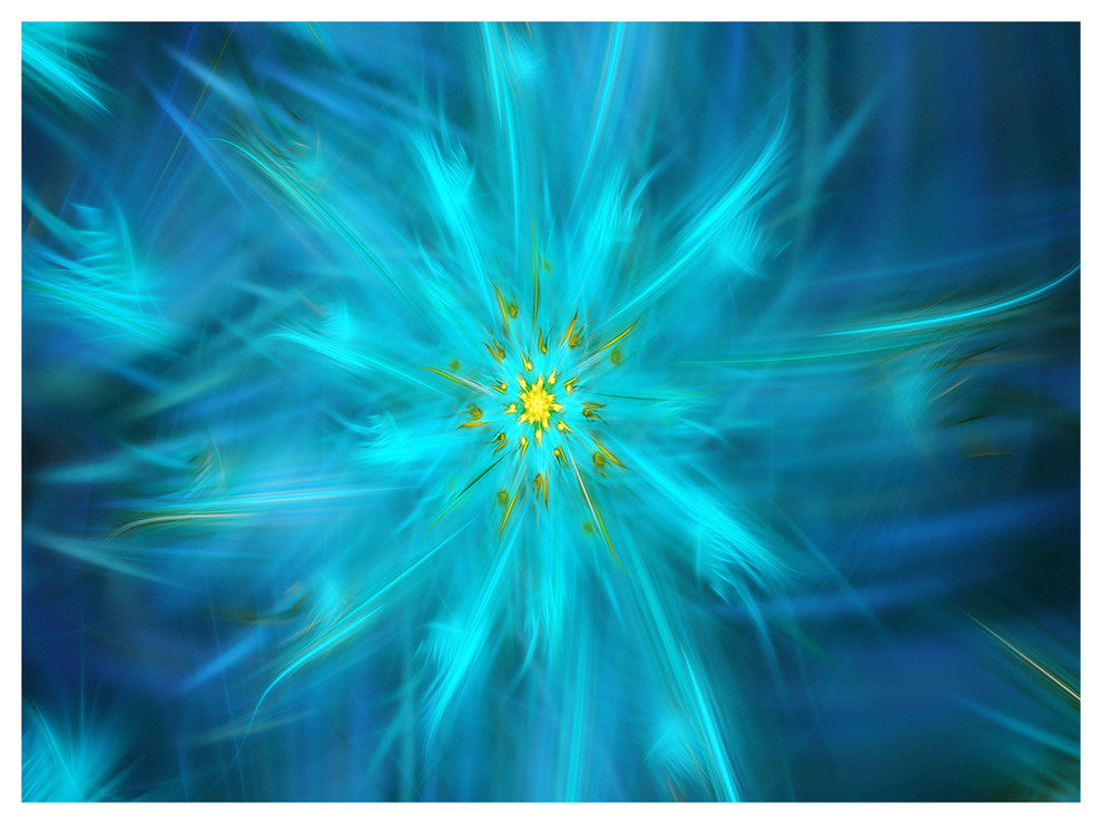 Amazing Dance of Blue Petals, Floral Canvas Art Print, 40"x30"