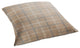 Sunbrella Tartan Tan Plaid Outdoor Square Floor Pillow, 26x26
