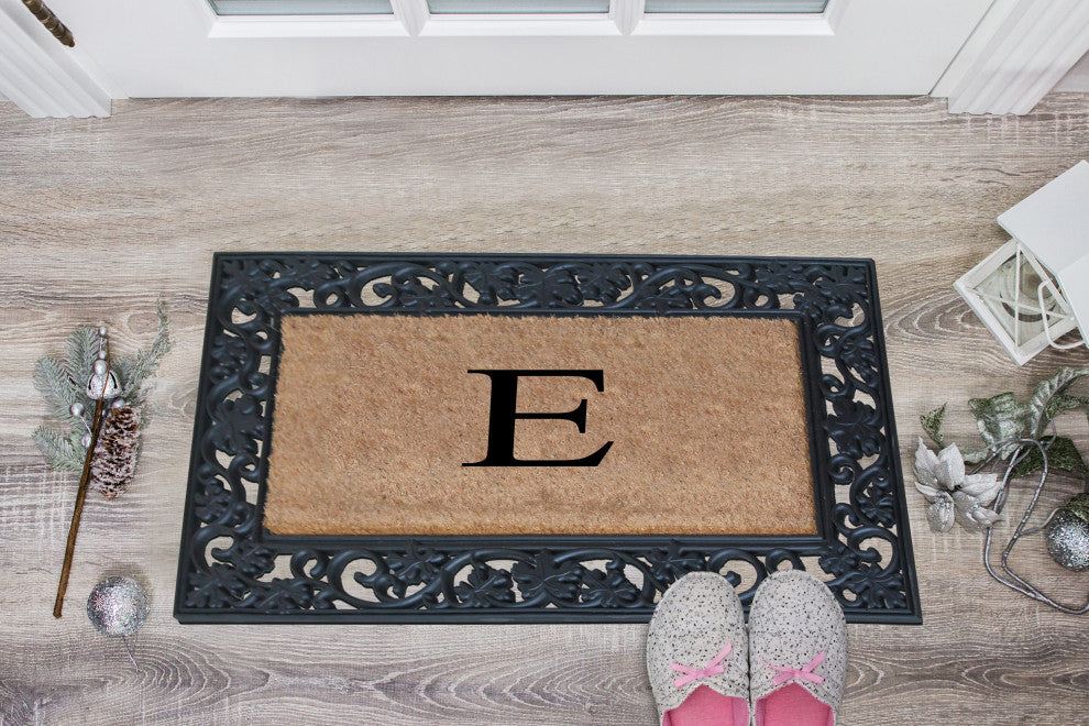 A1HC Rubber and Coir Dirt Trapper Heavy Weight Large Monogrammed Doormat 23"x38"