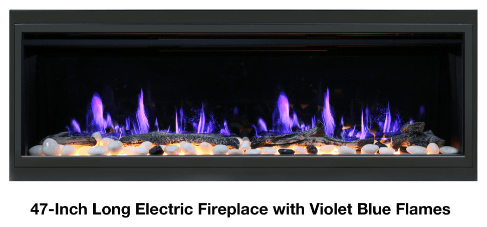 Litedeer Homes Latitude Built-in Smart Electric Fireplace With 1" Trim, 55" Wide