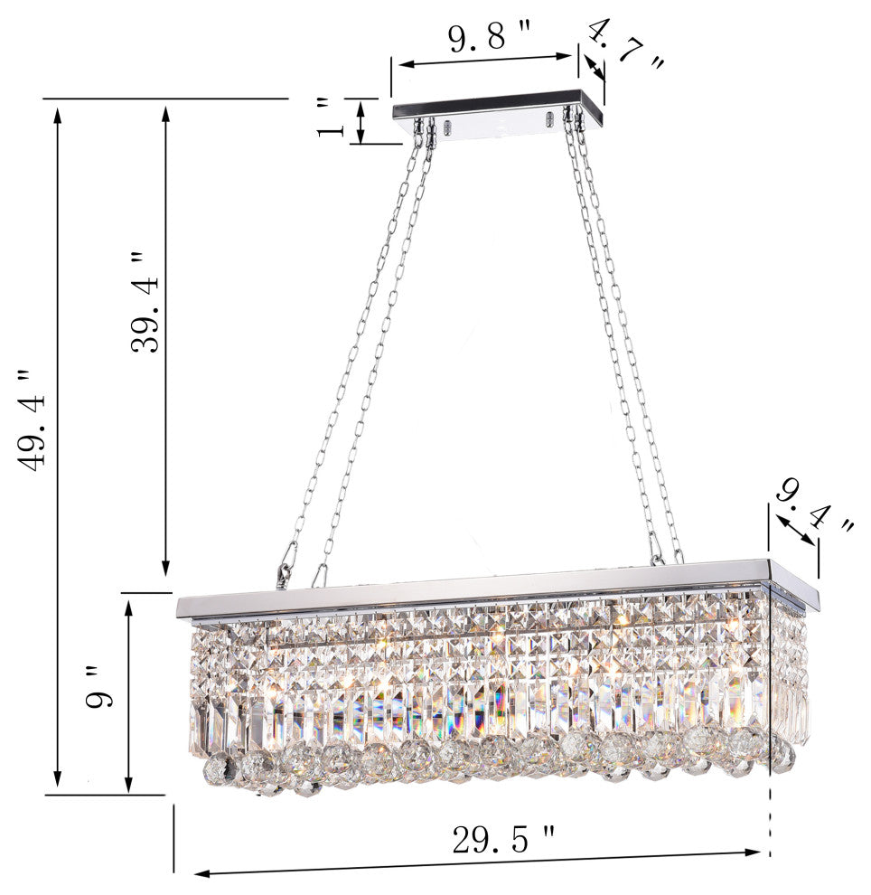 Aster 5-Light Chrome Crystal Chandelier