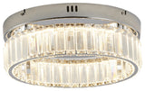 1-Light Chrome Dimmable LED Flush Mount With Clear Crystals