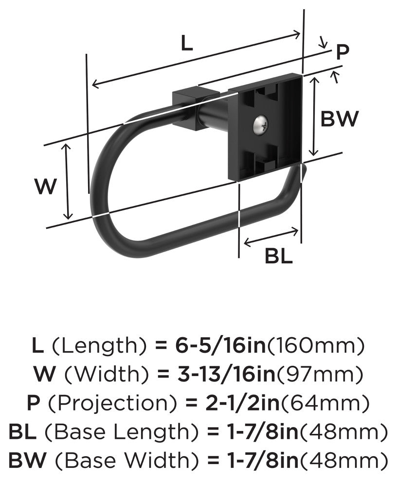 Amerock Appoint Traditional Single Post Toilet Paper Holder, Matte Black