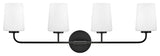 Lark 853454 Kline 4 Light 33"W Bathroom Vanity Light - Black