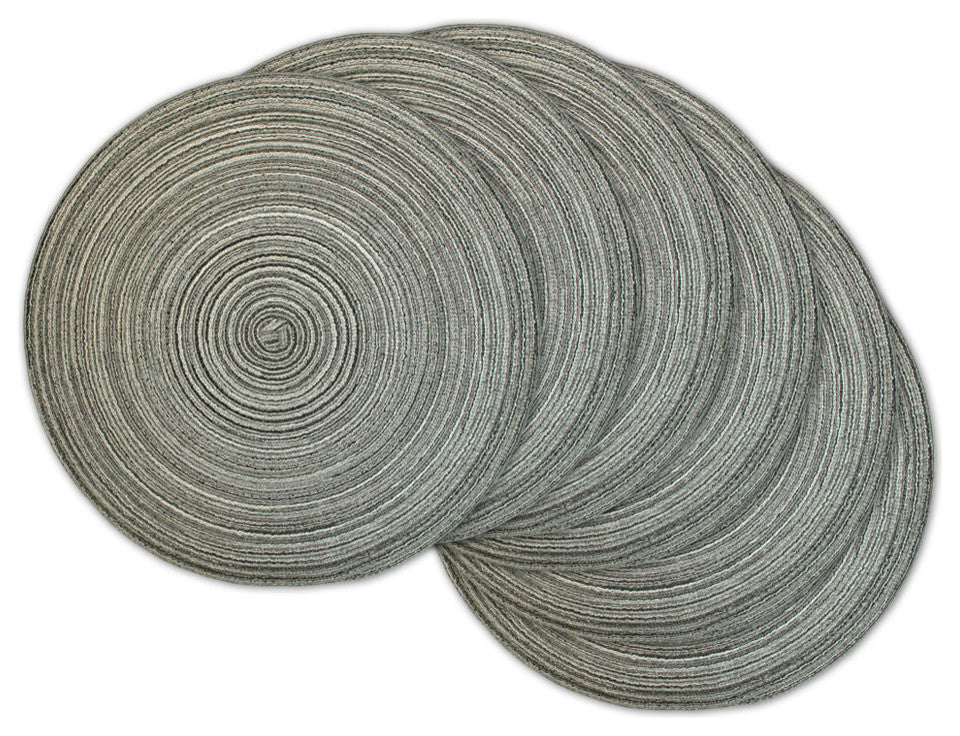 Variegated Round Placemat, Black