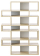 Modern Large Modular Display 2 Tone Shelves, Oak Frame/White Backs