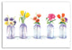 Painted Flowers in Glass Jars Print 16x24 Canvas Wall Art