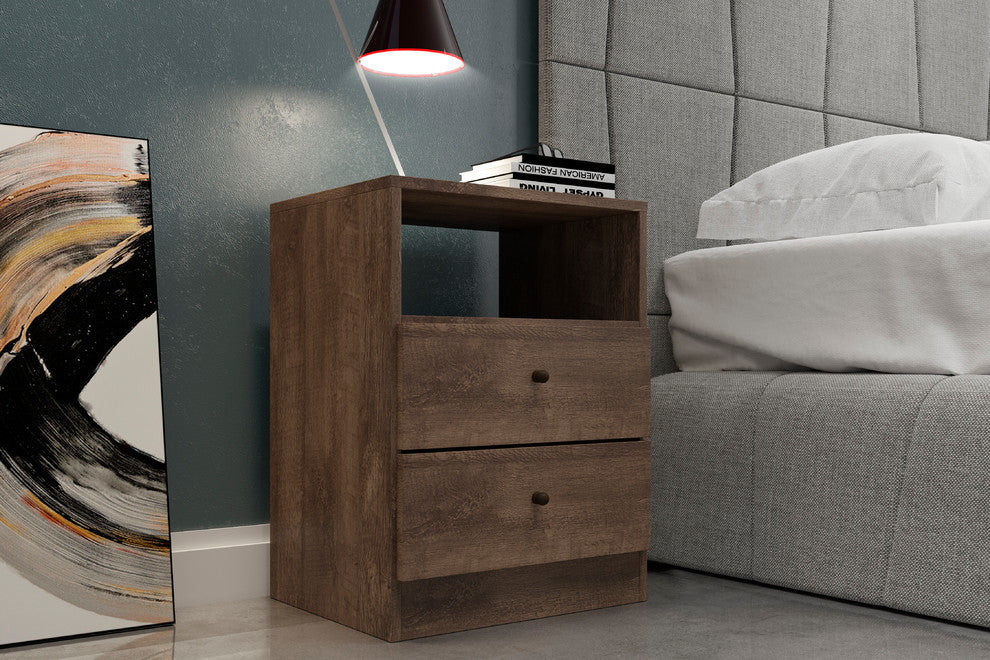 Sevilla 2-Drawer Nightstand, Brown