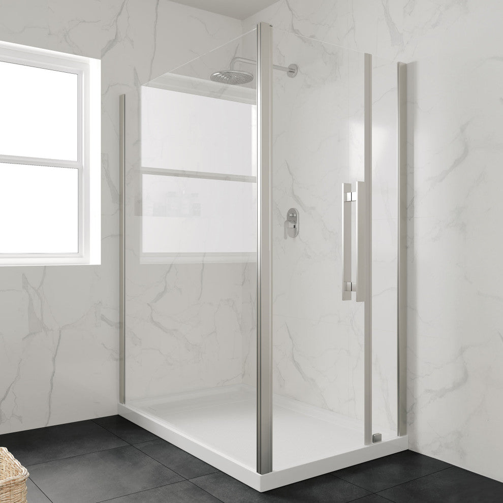 Ove Decors Erika Shower Base Rectangle, White, 54"x36", Side Drain