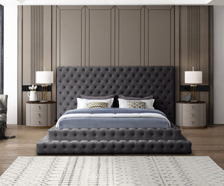 Revel Velvet Upholstered Bed, Gray, King