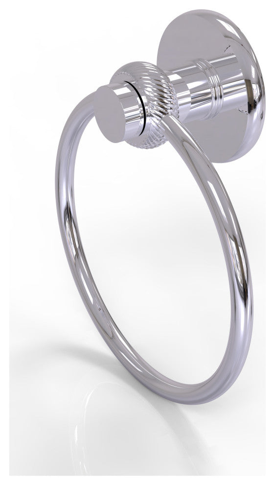 Mercury Towel Ring with Twist Accent, Polished Chrome