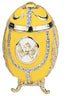 "Russian Imperial Eagle" Faberge-Style Enameled Eggs Collection: Lemon Yellow