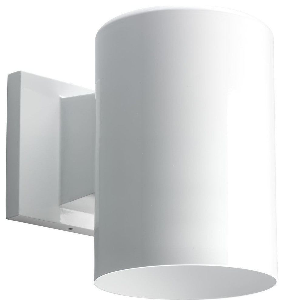 Progress Lighting 1-Light Wall Lantern Metal Cylinder, White