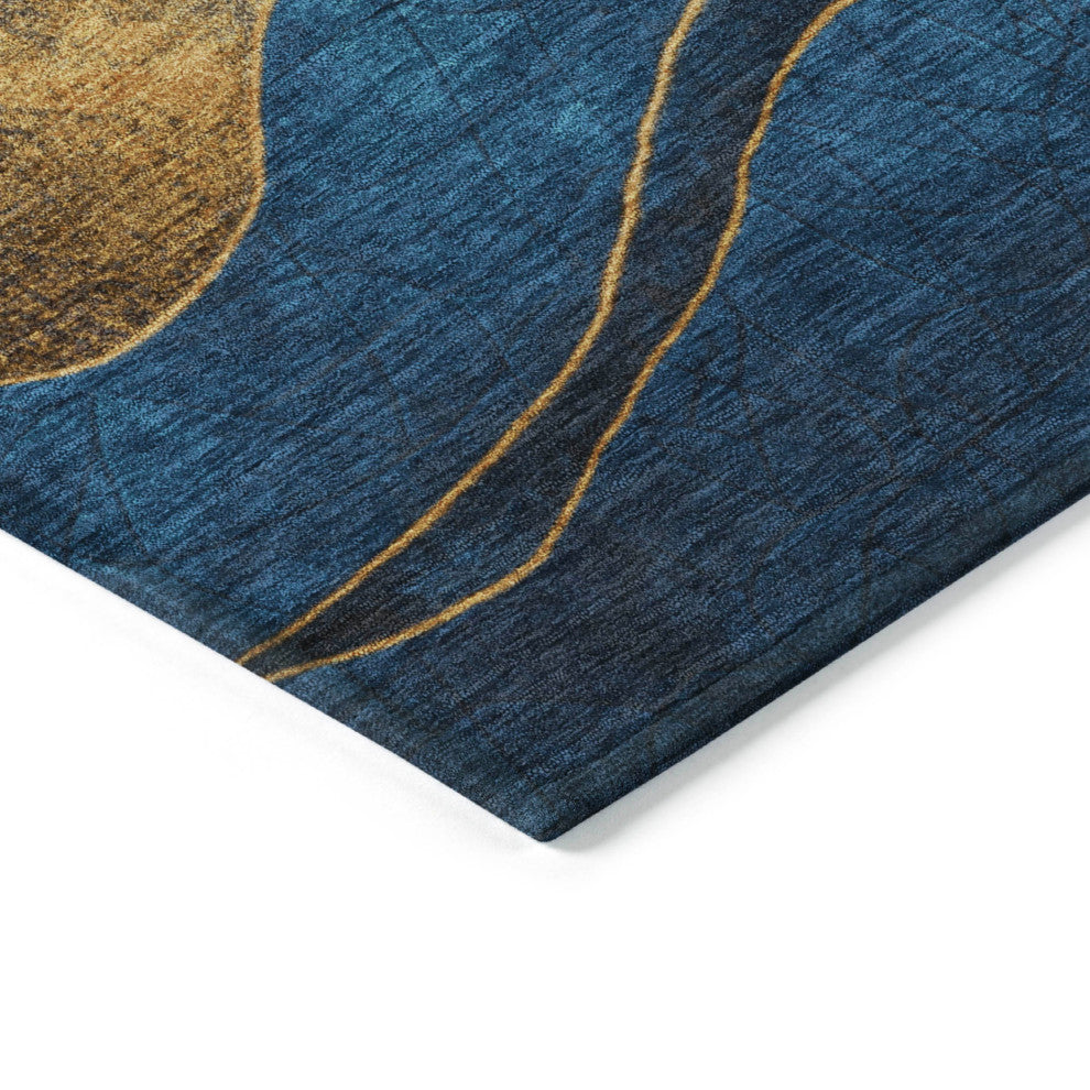 Machine Washable Indoor/Outdoor Chantille ACN1892 Blue 5' x 7'6" Rug