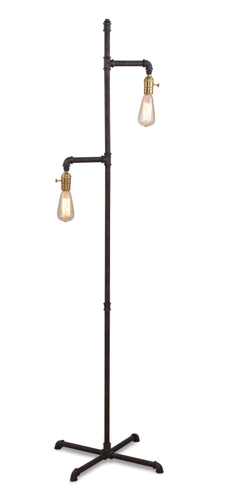 Rusty Textured Metal Telestar Floor Lamp