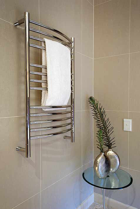 Hardwired Towel Warmer With Programmable Timer, Amba Jeeves C Curved, Bronze