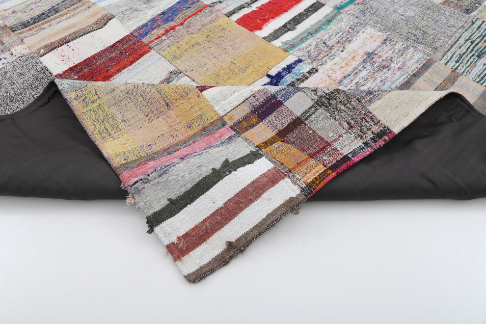 Rug N Carpet - Handmade Anatolian 6' 7'' x 9' 11'' Unique Patchwork Kilim Rug