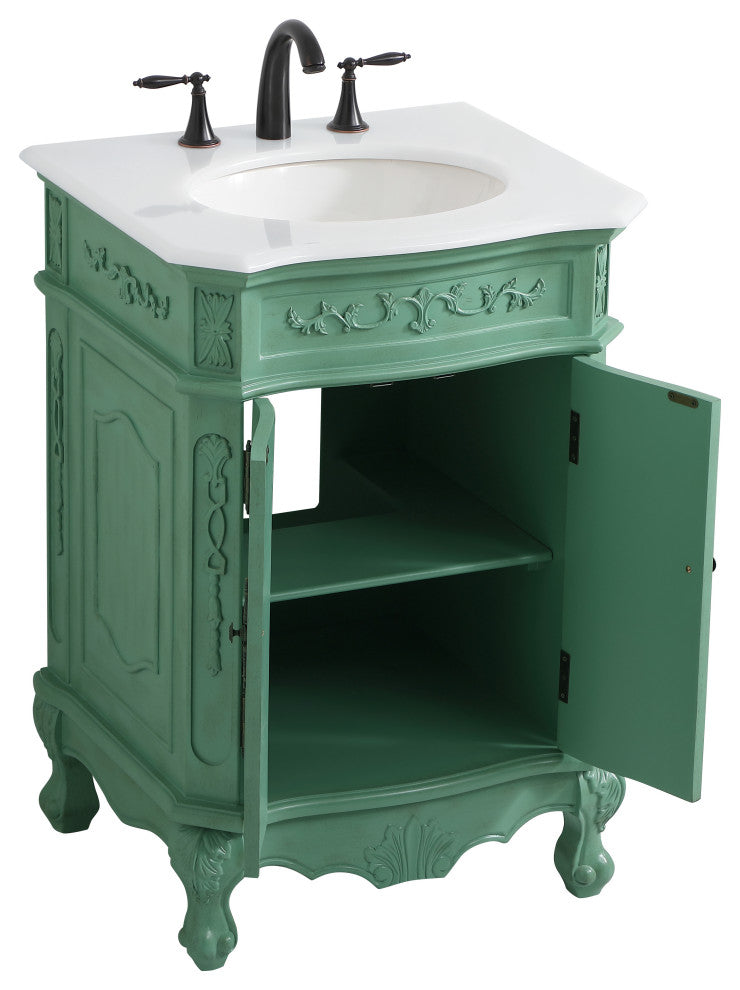 Bathroom Vanity, Vintage Mint, 24", Single Sink