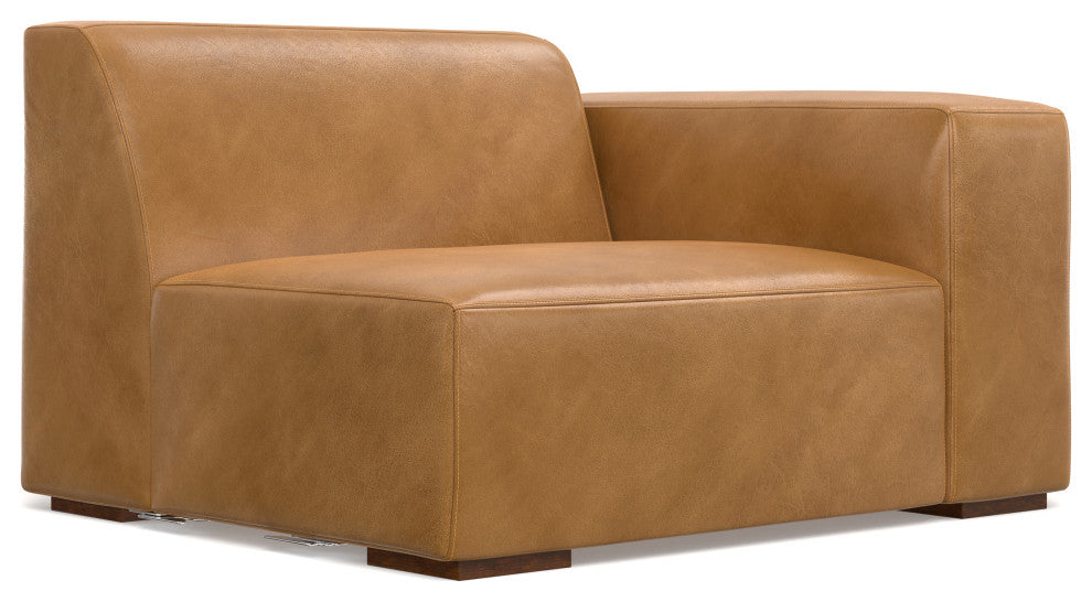 Rex 3-Seater Modular Sofa and Ottoman Set in Genuine Leather