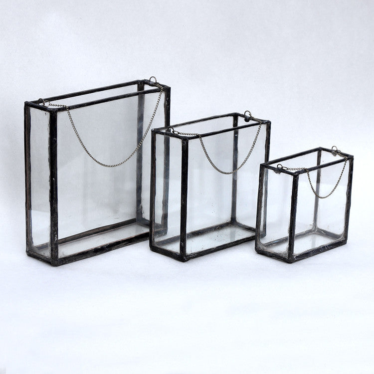 Square Terrarium Wall Vase, Medium, Hookeye