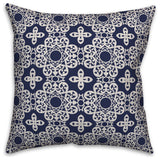 Navy Tile 16x16 Throw Pillow