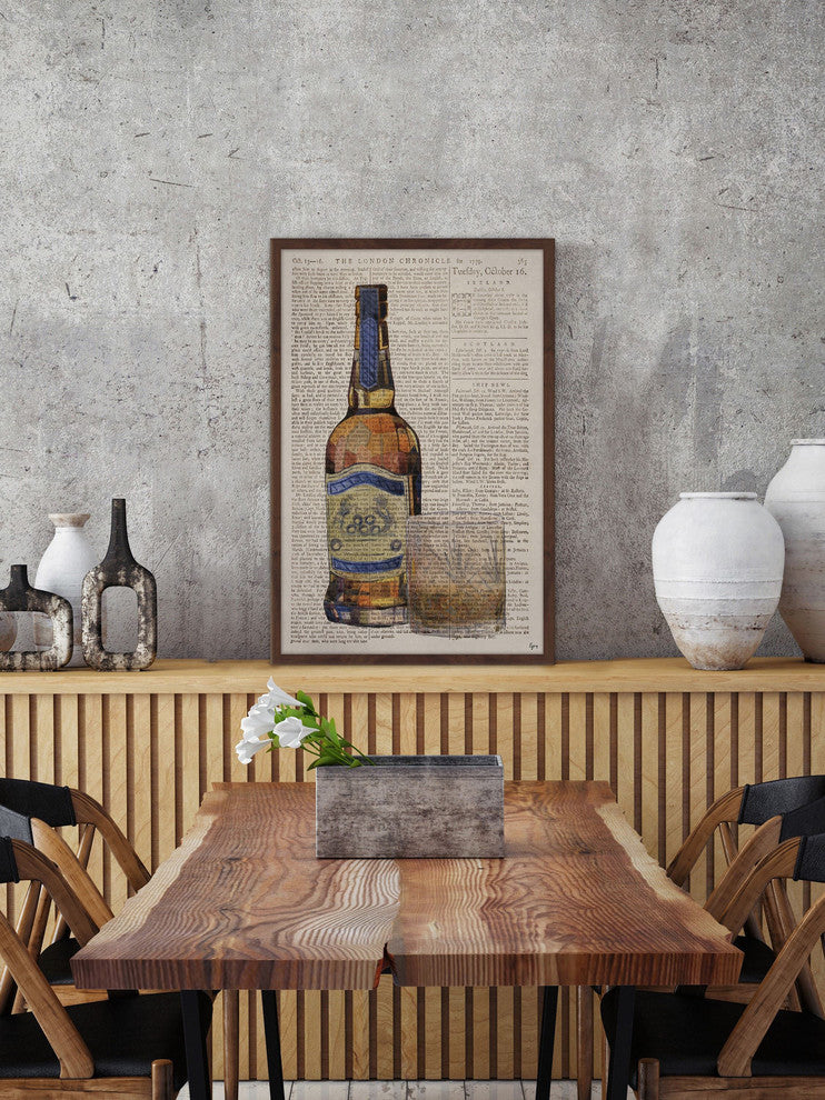 "Whiskey Poured" Framed Painting Print, 24"x36"