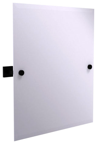 Montero Contemporary Frameless Beveled Edge Tilt Mirror, Matte Black