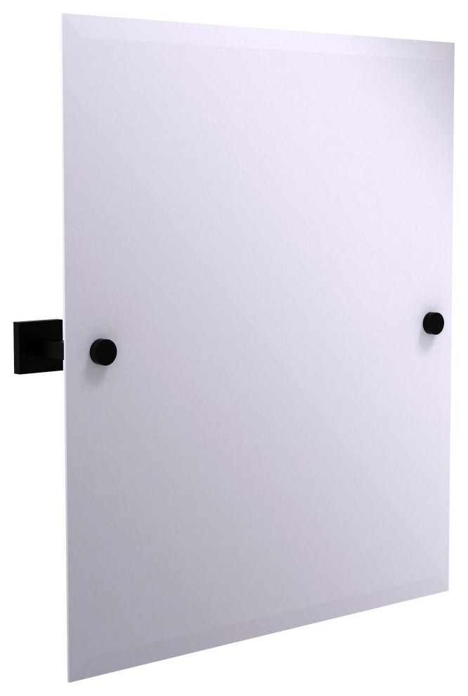 Montero Contemporary Frameless Beveled Edge Tilt Mirror, Matte Black