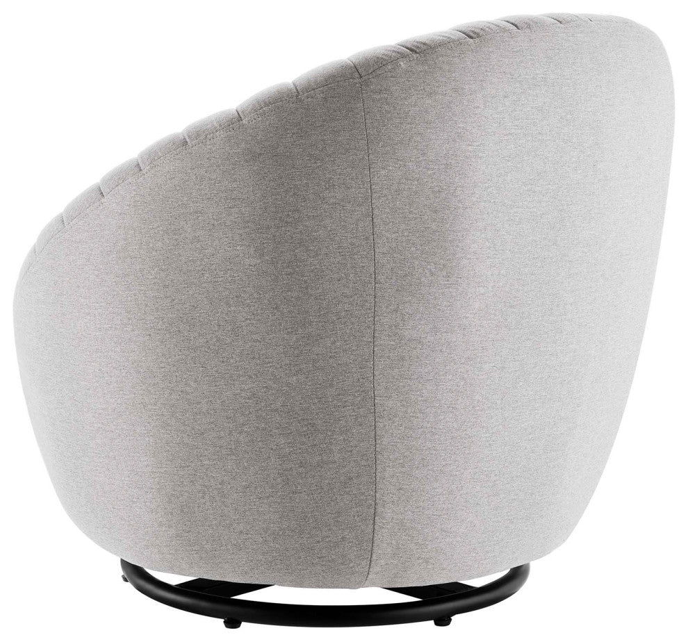 ArmTufted Chair Swivel Accent Tufted Chair, Black Gray, Modern, Lounge
