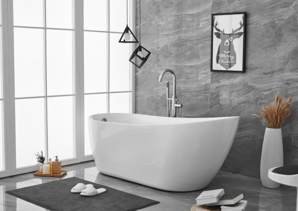 Chanel 70" Soaking Single Slipper Bathtub, Glossy White