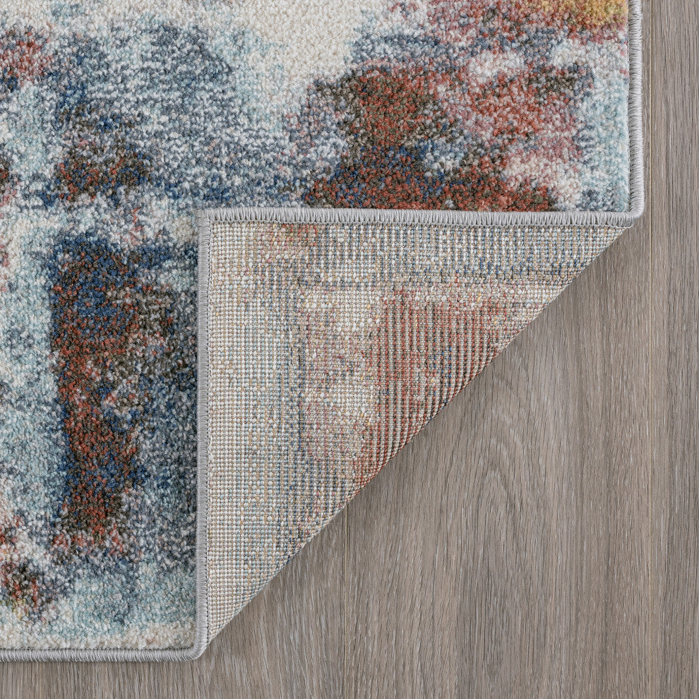 Rowan Contemporary Abstract Area Rug, Navy, 8'x10'