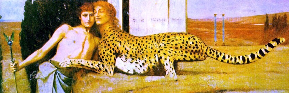 Fernand Khnopff The Caress, 15"x30" Wall Decal Print