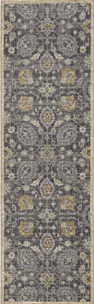 5'X8' Taupe Machine Woven Traditional Indoor Area Rug