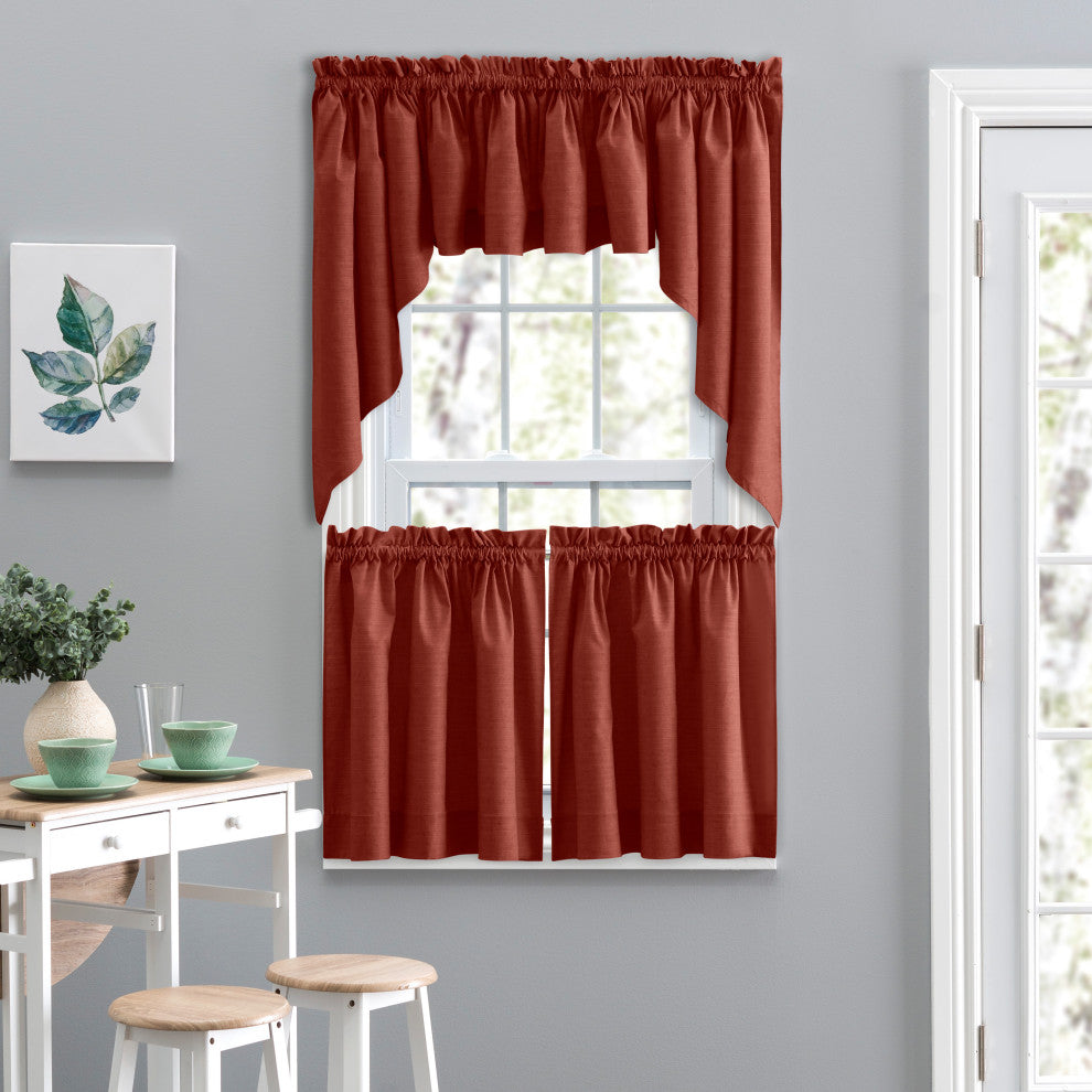 Lisa Solid Tailored Tier, Red, 56"x24"
