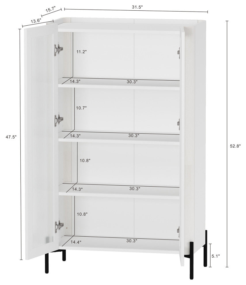 Manhattan Comfort 2-Piece Abbey Accent Cabinet and Bookcase