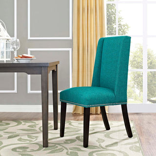 Baron Parsons Upholstered Fabric Dining Side Chair, Teal