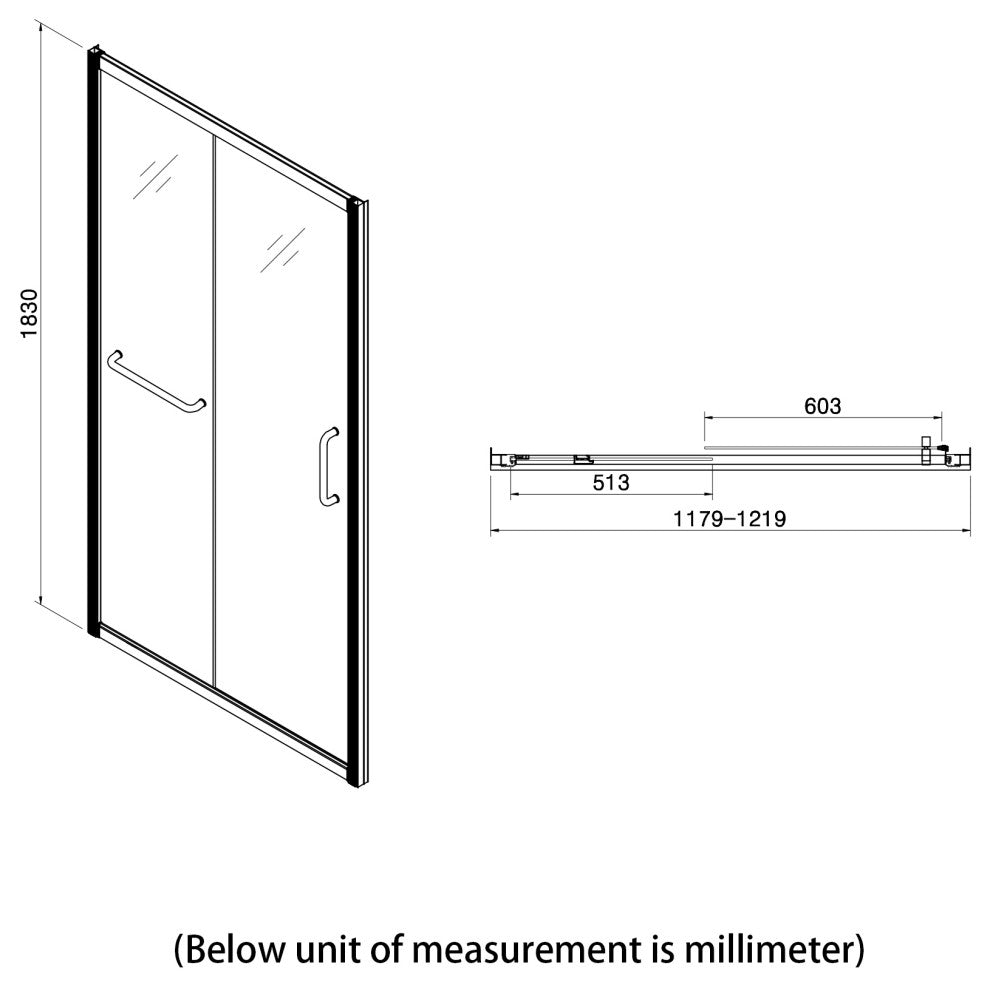 48" W x 72" H Semi-Frameless Single Sliding Shower Door, Chrome