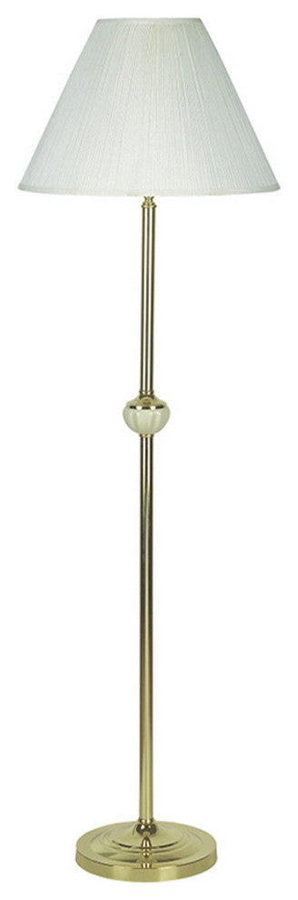 Benzara BM240907 Stalk Design Metal Floor Lamp With Fabric Pleated Shade, Cream