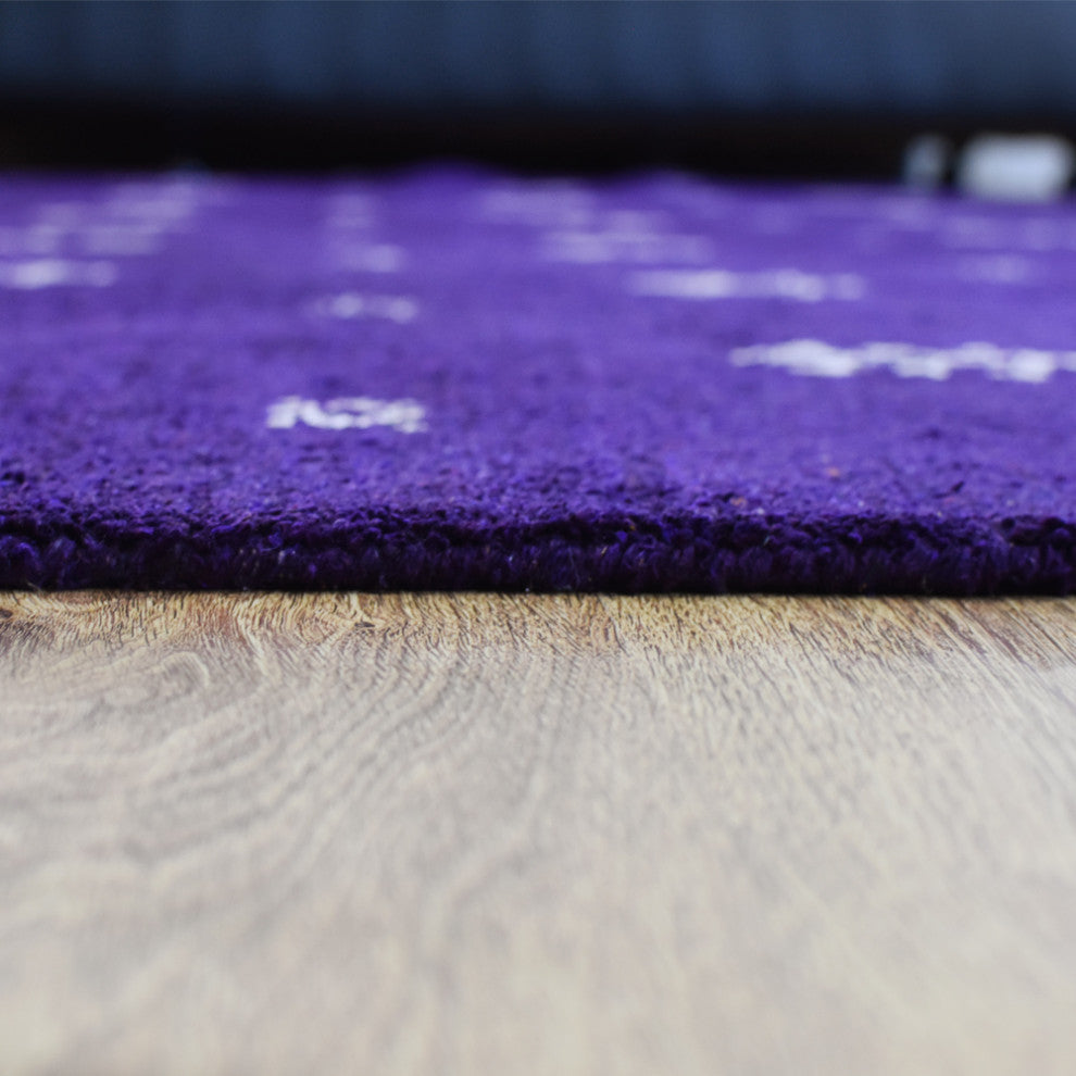 HAND KNOTTED LOOM SILK ECO-FRIENDLY AREA RUG -10'x10',Square,Purple,Contemporary