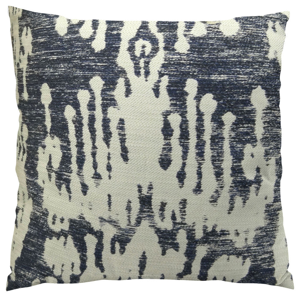 Plutus Painted Ikat Handmade Throw Pillow, Double Sided 24"x24"