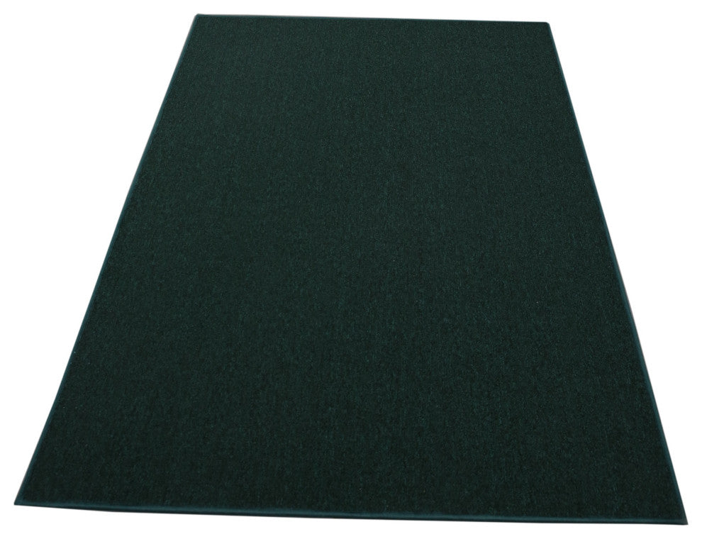 Modern Indoor/Outdoor Commercial Solid, Dark Green, 3' x 14', Area Rugs