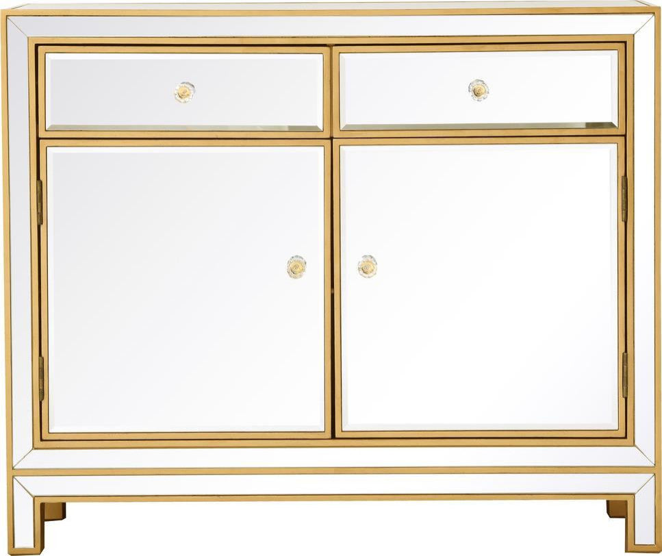 Modern Antique Gold Nightstand With Drawers